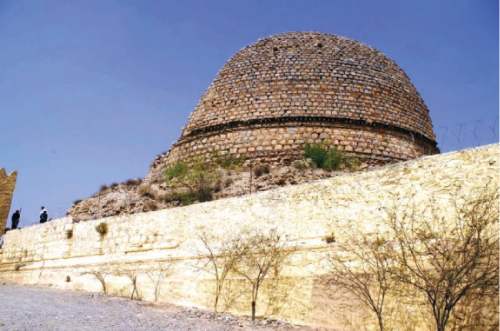 A Buddhist stupa in Jamrud tehsil near Torkham Highway is a testimony to the historical and archaeological significance of Khyber Agency. —Dawn 